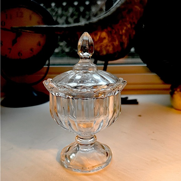 Other - Small vintage crystal dish with lid.